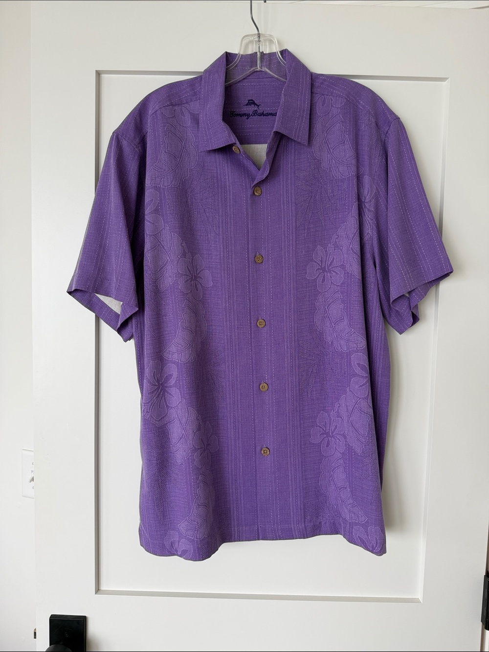 Tommy Bahama Lavender Floral Camp Shirt